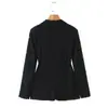 Comercio Exterior Ropa de Mujer 2025 Otoño Estilo Europeo y Americano Traje Chaqueta con Corte de Encaje + Traje de Pantalón de Encaje Mujer C525056