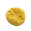 Boina de Punto con Borde Enrollado Estilo Otoño e Invierno FumengNew, Boina Cálida de Color Sólido Estilo Japonés para Artista, Versión Grande que Hace que la Cara Parezca Más Pequeña