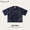 Secagem na Rua Verão Rua Americana Boxy Malha Estampada Camiseta de Manga Curta Esportiva Casual Versátil Tops para Homens