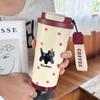 Copo Térmico de Aço Inoxidável de Desenho Animado, Copo de Café Portátil Bonito para Homens e Mulheres, Copo Frio de Dupla Bebida Cabeça de Panda de Bambu