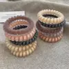Anel de Cabelo de Linha Telefônica Fosco Cor de Gel Alta Elasticidade Durável Corda Simples para Prender Moda Feminina Corda para Rabo de Cavalo Alto Tendão de Borracha