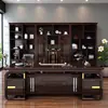 Nuevo escritorio de oficina estilo chino escritorio de jefe escritorio ejecutivo de madera maciza escritorio de presidente escritorio de madera de ébano combinación de muebles de presidente