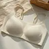 Sutiã anti-vazamento de luz invisível retrô gola quadrada sem costura estampa de leopardo push-up bojo fixo roupa íntima para transmissão ao vivo sutiã transfronteiriço feminino