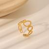 Yiwu Pequeños Productos Estilo Simple Joyería Personalizada de Moda Acero Inoxidable Chapado en Oro de 18K Anillo Nicho Joyería de Alta Gama