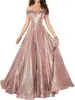 Vestido de Comércio Exterior da Amazon 2026 Novo Estilo Tomara-que-caia Vestido de Baile Vestido de Noite Linha A Feminino Longo Lantejoula Vestido Formal