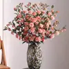 Flor Artificial Camélia Decoração de Casamento Flor Falsa Pastoral Decoração de Janela de Casa Arranjo de Flores para Mesa de Casa