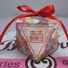 Nueva caja de dulces pintada a mano bosque forma de diamante nueva creativa boda caja de embalaje de boda