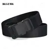 Cinturón de Lona de Cuero de Alta Elasticidad para Hombre Cinturón de Nylon para Estudiante Moda Cinturón de Doble Hebilla Cinturón Versátil para Pantalones