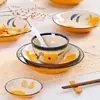 Cuencos, platos y vajilla hechos a medida, de alta temperatura, pintados bajo vidriado, minimalistas; cuencos y platos de arroz de cerámica; juegos de regalo de tazones y platos