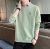 Suéter de Dos Piezas Falso Ge Hua Otoño Hombre Nueva Marca de Moda Primavera y Otoño Camiseta de Manga Larga para Hombre Camisa Casual con Cuello Camiseta Base
