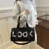 Otoño 2024 Nueva Moda Bolso de Hombro Casual Coreano Simple con Letras Retro de Alto Valor Bolso Tote Cruzado