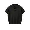 Camisa polo de manga corta para hombre con patrón de trenzado de cable, polo de fábrica al por mayor de verano para hombre, seda de hielo de secado rápido de verano