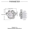 Corazón de Melocotón Pulido Fino DIY Cuentas de Acero Inoxidable Hechas a Mano para Mujeres con Cuentas de Huella de Perro con Diamante Pulsera Joyería de Acero de Titanio