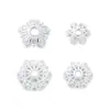 Joyería de Plata de 6mm 8mm Soporte de Cuentas Flor de Plata Lisa Borla Sombrero Paquete Medio Pulsera de Cristal DIY Blanca Accesorios de Plata de Ley 925