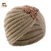 Gorro de lana con brocado de diamante de estilo étnico transfronterizo, cálido turbante para otoño e invierno, JDM-138G