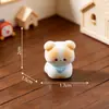 Paisagem em miniatura, gatinho fofo de gravata e filhote de cachorro, figuras de animais, decorações adoráveis de DIY, acessórios para pendurar, pequenos enfeites de mesa