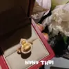 Brincos de Cabaça com Broca de Filamento Antiga Novo Estilo Chinês Conjunto de Cabaça Desenho de Fio Exquisita Combinação de Anel Folu