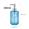 Botella de Relleno de Gel Antibacterial de Vidrio Grueso de Color de Alto Valor al por Mayor Botella con Dispensador de Presión Ondulado para Baño Lavado y Cuidado Botella para Gel de Ducha
