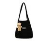 Bolsa de Pana Estilo Coreano Mori Lona Simple Retro Hombro Cruzado Casual Estudiante Letras Bolso de Mano Artístico