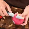 Pelador de Alimentos Portátil de Acero Inoxidable, Cuchillo para Frutas de Uso Doméstico en la Cocina, Cuchillo Cerámico Multifuncional Antideslizante