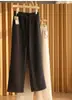 ¡800g Lana de Acetato + plumón de Seda de Morera! Pantalones de Lana de Pierna Ancha de Cintura Media-Alta Cálidos y Adelgazantes para Mujer Invierno G103103
