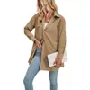 Foto Real de Cárdigan de Mujer 2025 Primavera y Otoño Nuevo Amazon para Mujer Color Sólido Moda Casual Camisa de Manga Larga para Mujer