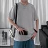 Camiseta de Manga Corta Color Caramelo para Hombre Verano Estilo Coreano Moderna Holgada Casual Camiseta Básica Color Sólido Versátil Camiseta de Media Manga
