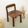 Banquillo Infantil de Madera Maciza de Nogal Negro Norteamericano, Silla Pequeña de Madera, Banquillo para Cambiarse los Zapatos, Silla Infantil con Respaldo, Madera de Nogal