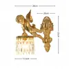 Luminária de parede retrô estilo europeu toda em cobre Lâmpada frontal para espelho de corredor de vila Iluminação decorativa para parede de fundo de sala de estar, sala de jantar, quarto Lâmpadas