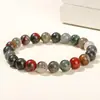 Pulseira de Cristal Natural Personalizada Ágata Olho de Tigre Pulseira de Pedra Natural Pulseira de Círculo Único Contas Redondas Joias Manuais Transfronteiriças Personalização