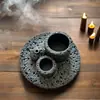 Incensário de Cimento Multifuncional Transfronteiriço Espaço Textura Vela Sálvia Incenso Madeira Sagrada Peruana Placa para Queimar