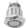 Loniu Interruptor Metálico de Botón de Cabeza Plana con Anillo de 19 mm con Luz Auto-Enclavamiento Reinicio Encendido Inicio Botón Impermeable