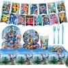 Zootopia 2 Vajilla para Fiesta Platos de Papel de Cumpleaños Banderines Globos Toppers para Pasteles Decoraciones de Fondo Mantel