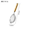 Colador Grande de Acero Inoxidable 304 Mango de Madera Oreja Única Espumadera para Comida Frita Utensilio de Cocina Doméstico Colador para Fideos Malla Filtrante