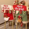 Decoraciones navideñas de dibujos animados de colores tridimensionales, funda para silla de muñeca, funda para silla de mesa de alce, accesorios para vestido de cocina, venta al por mayor