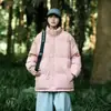 Estilo Pareja Chaqueta de Pan de Color Caramelo Abrigo de Algodón para Hombre Invierno 2024 Engrosado Cuello Alto Marca de Moda Chaqueta de Algodón Dopamina para Adolescentes