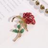 Broche de Flor de Girasol Simulado Transfronterizo para Mujer con Diamantes Rosas, Pin de Temperamento de Alta Gama, Accesorios de Aleación Retro de Lujo Ligero