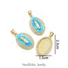 Moda Europea y Americana Transfronteriza Religiosa Cobre Chapado en Oro de 18K Colgante de Ópalo Joyería para Mujer Collar Tianzhu Virgen María