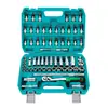Kit de reparo automotivo de 69 peças para manutenção doméstica, conjunto de ferramentas manuais para reparo automotivo, uma caixa de chaves de boca e soquetes de uso duplo