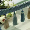 Suministro directo de fábrica nuevos accesorios de decoración de borde inferior, borde superior de cortina, cortina de encaje con borlas de bola colgante de tres colores, decoración de ventana en stock