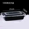 Caixa para Levar Estilo Americano Caixa de Almoço Descartável Retangular 1000ml Plástico Transparente Comercial Espessado Recipiente para Alimentos Caixa de Almoço para Carne Assada