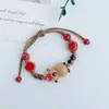 Pulsera de Cerámica Jingdezhen Nueva Pulsera de Cerámica China Joyería Estudiante Estilo Tíbet Cuerda Trenzada a Mano Puesto Regalo para Estudiante