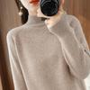 26 Nuevo Estilo Otoño/Invierno Suéter Grueso de Lana 100% de Siete Agujas para Mujer, Cuello Alto, Jersey Grueso de Manga Larga, Holgado y Cálido