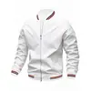 Chaqueta Casual Sencilla para Hombre Primavera y Otoño 2025, Exclusivamente para Ventas Transfronterizas, Ropa de Trabajo Deportiva de Color Sólido, Estilo de Moda Europeo y Americano para Hombre