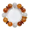 Pulsera de Cristal Fantasma Copo de Nieve Natural Luna Danzante y Montaña para Mujer, Flor Versátil de Resina Amarilla Pulsera Ojo de Tigre Dorado Venta al por Mayor