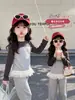 Camiseta de Niña Primavera Manga Larga Estilo Nuevo Falso Dos Piezas Moda Elegante ins Tendencia Top para Niñas Niños Versátil Camiseta Base