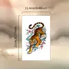 Adesivo de Tatuagem de Tigre com Padrão de Nuvem Duradouro à Prova d'Água Design Estilo Antigo Tradicional Chinês para Homens e Mulheres Braço Perna Cintura Costas Item Quente