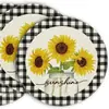 Nuevo mantel redondo de lino con estampado floral de girasol vintage de verano más vendido de Amazon, impresión a una cara, para decoración de restaurantes