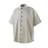 Ropa de Hombre Beijie Verano 2026 Nueva Camisa de Manga Corta Piedra de Perro Hombre Camisa Holgada de Media Manga Atuendo de Pareja Top