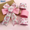 Cinta Rosa Floral de Lino Imitación con Borde de Alambre para Manualidades Envoltura de Regalos Cinta Decorativa Venta al por Mayor